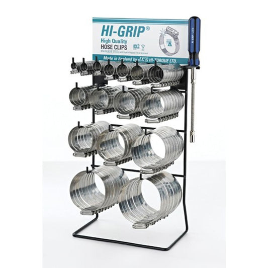 JCS Hi-Grip Stainless Steel 304 Hose Clip Display (Pack of 160) 1-88101