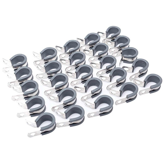 JCS M6 Rubber Lined P Clips 16mm Stainless Steel 304 (Pack of 25) 1-88416