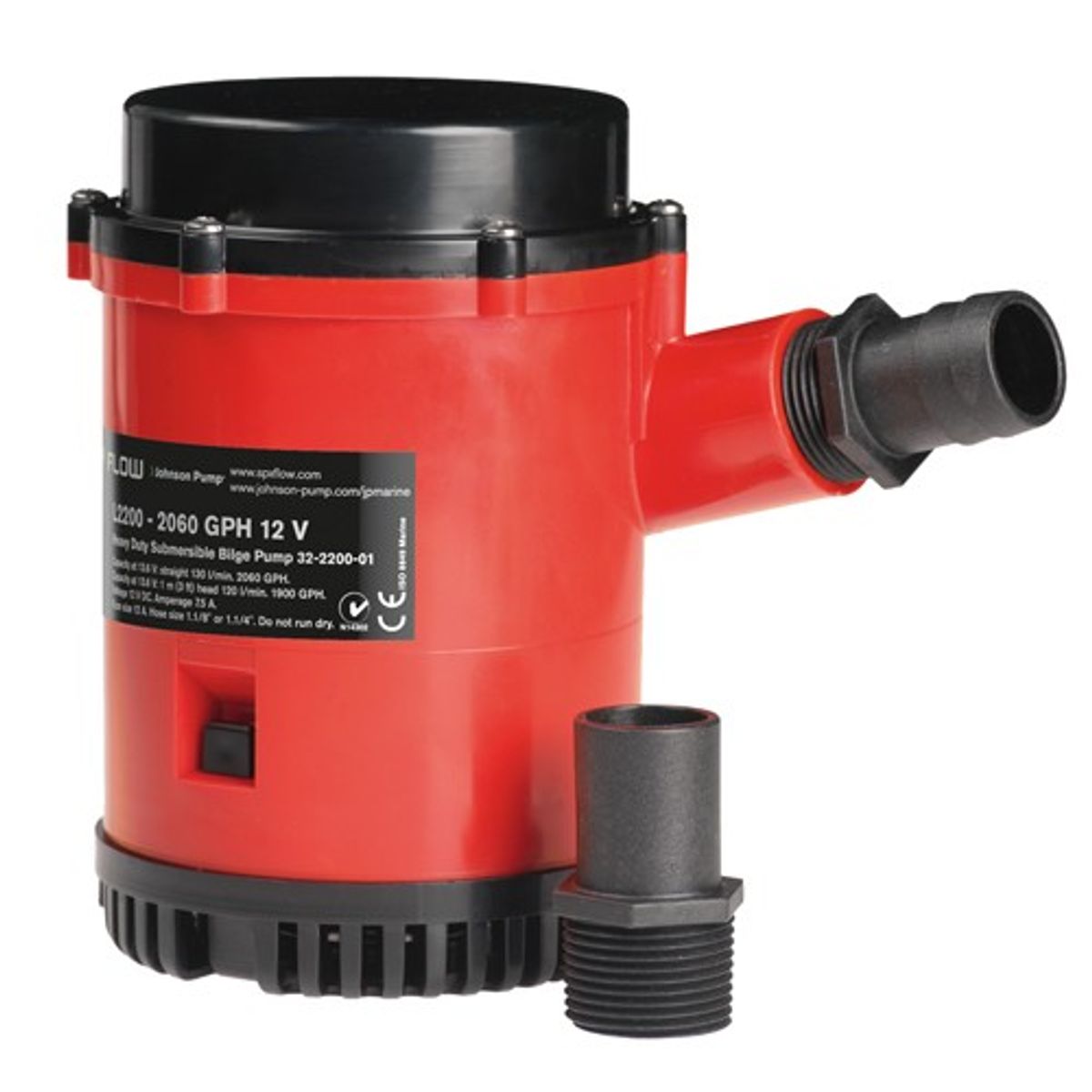 Johnson L2200 HD Bilge Pump (24V / 138 LPM / 1-1/8" & 1-1/4" Hose) 10-2200-02