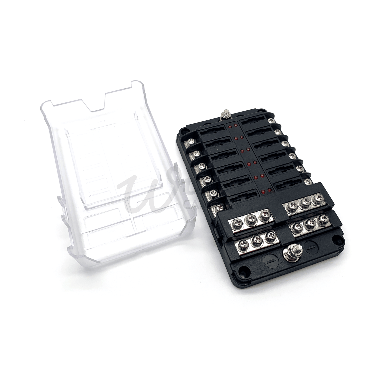 12V/24V 12 Way Camper Van Blade Fuse Box Block Holder With LED Indicator & Fuses