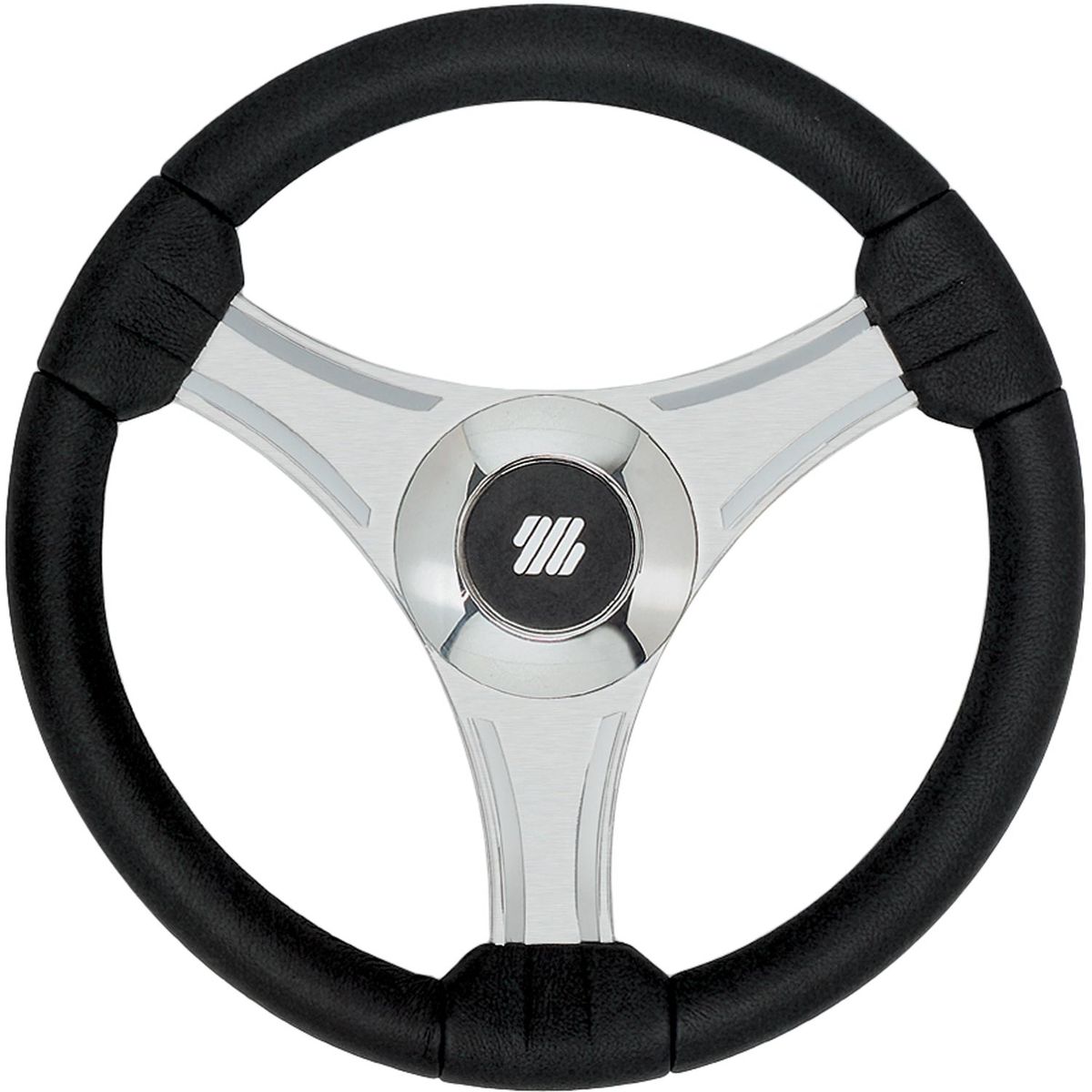 Tavolara Steering Wheel No Hub (350mm / Black & Silver) 14-VM35