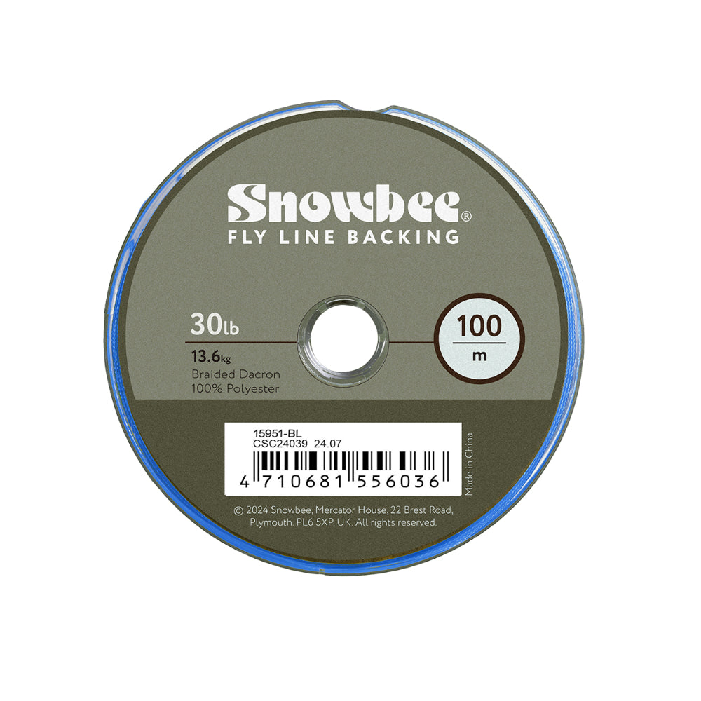 Snowbee Fly Line Backing - 100m Braided Dacron - 30lb - Blue