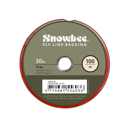 Snowbee Fly Line Backing - 100m Braided Dacron - 30lb - Red
