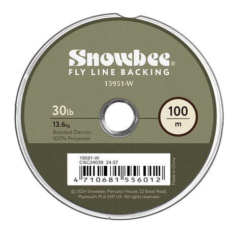 Snowbee Braided Dacron Backing Line - 30lb White 100m