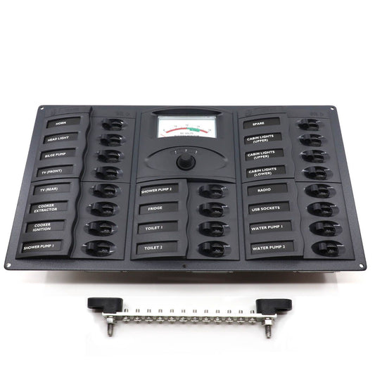 BEP Custom Panel with Voltmeter Gauge (20-Way / 12V)