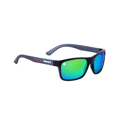 Spectre Retro Full Frame Sunglasses - Black/Grey - Yellow/Green Mirror