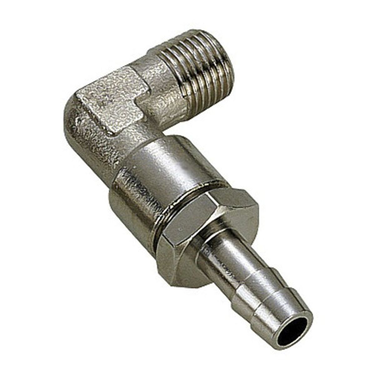 Can Chromed Brass 90 Degree Hose Tail (1/4" BSP Male to 10mm Hose) 2-20207