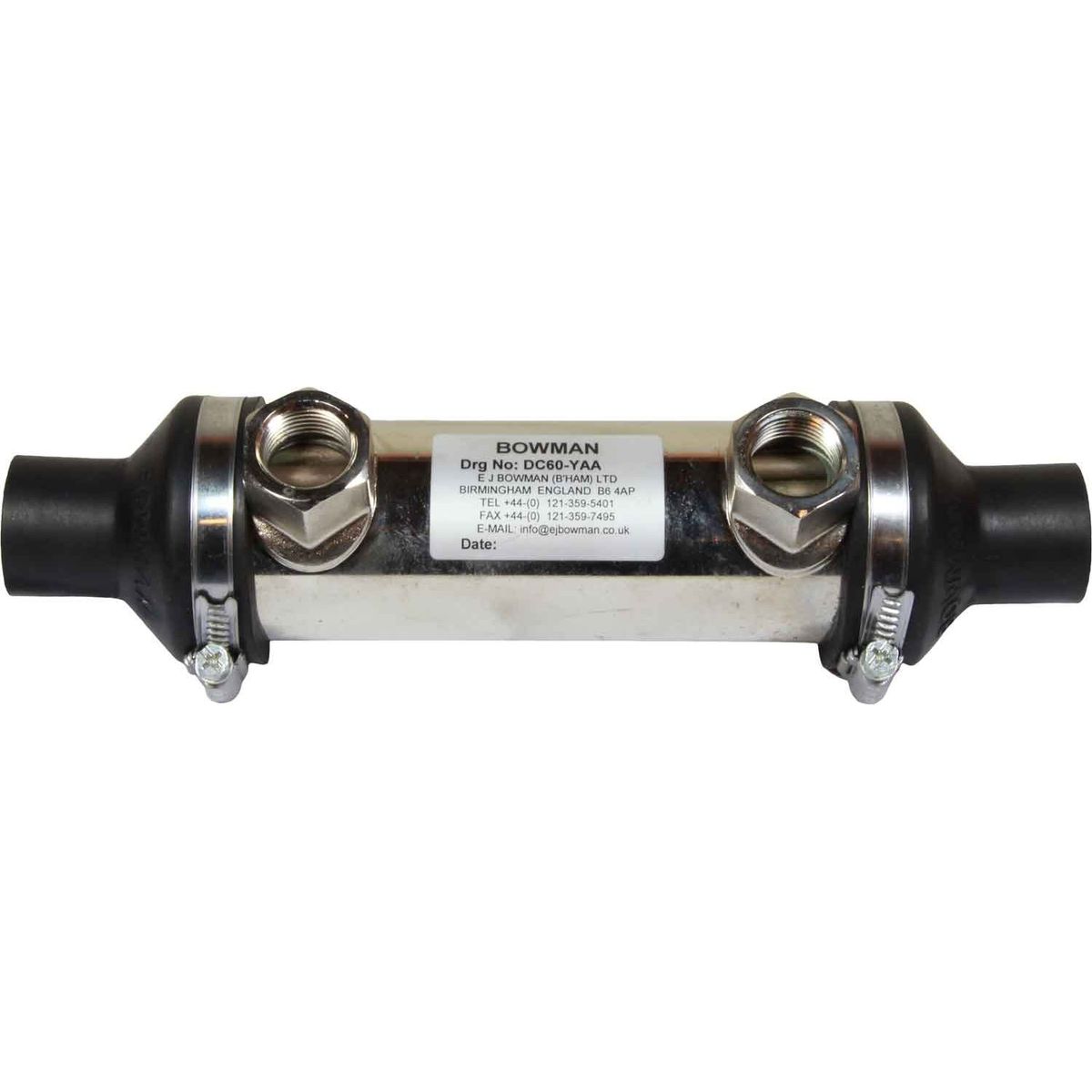 Bowman DC60 Oil Cooler (54HP / 1/2" BSP Oil / 22mm ID Water) 203020