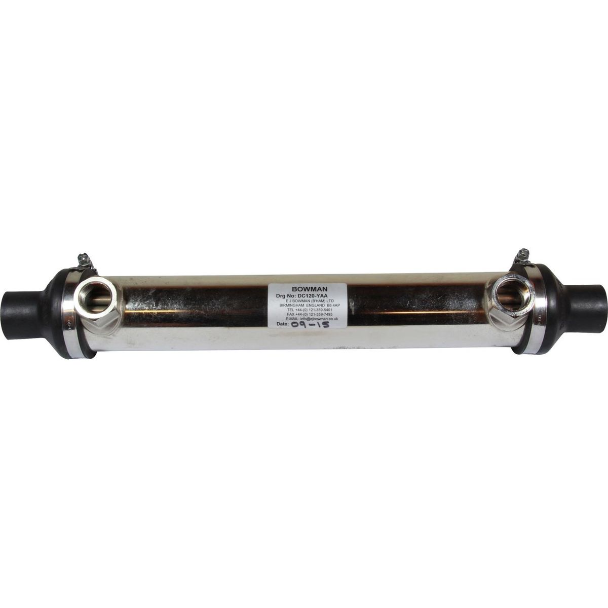Bowman DC120 Oil Cooler (107HP / 1/2" BSP Oil / 22mm ID Water) 203062