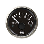 Osculati Analogue Voltmeter 8-16V - Black Glossy