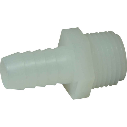 AG Plastic Straight Hose Tail (1/2" NPT Male to 13mm Hose) 3-95011