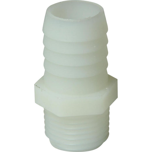 AG Plastic Straight Hose Tail (1/2" NPT Male to 19mm Hose) 3-95012