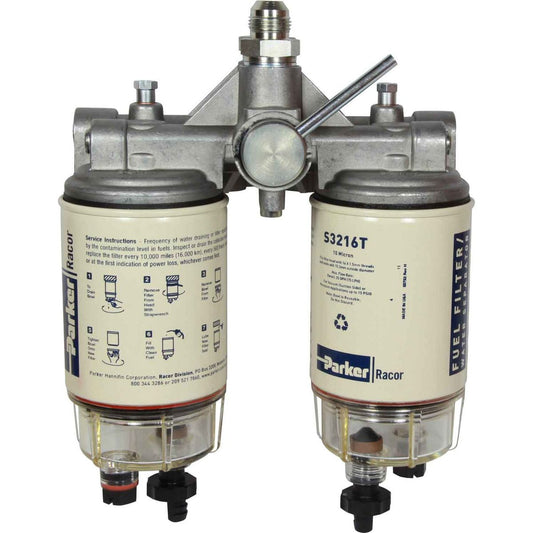 Racor 75/B32016-10 Twin Fuel Filter (10 Micron / Clear Bowl) 301411