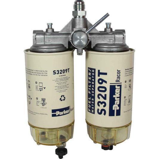 Racor 75/B32009-10 Twin Fuel Filter (10 Micron / Clear Bowl) 301421