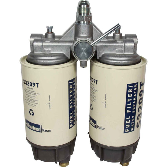 Racor 75/B32009M-10 Twin Fuel Filter (10 Micron / Metal Bowl) 301423