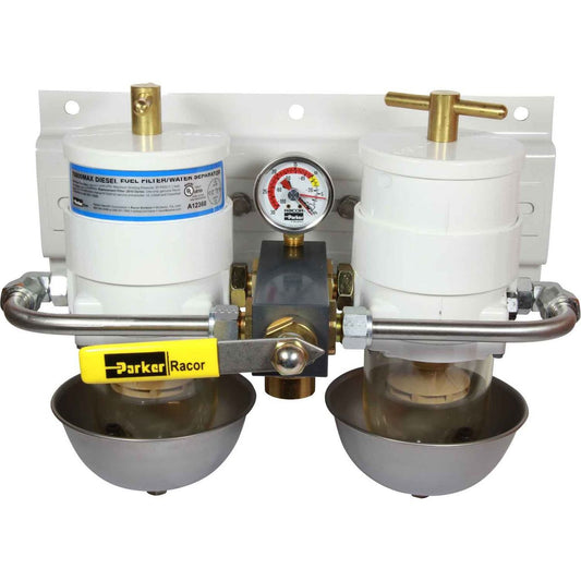 Racor 75/500MA Duplex Fuel Filter (10 Micron, Heat Shield) 301525