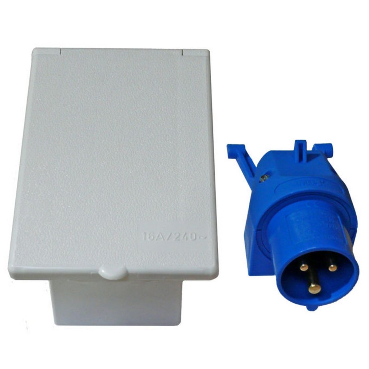 W4 Mains Angled Inlet Flush Mount with Cover (240V / 16A) 30620
