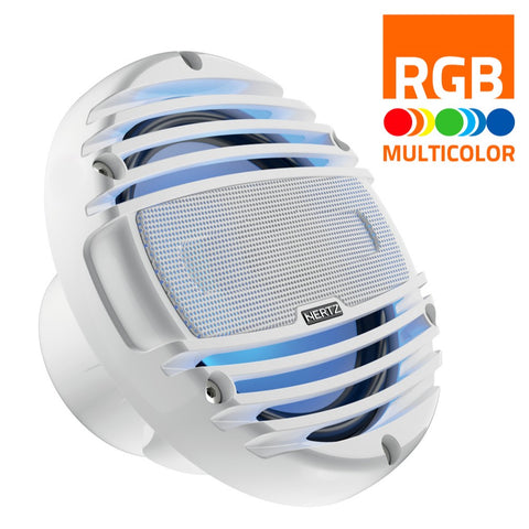 Hertz 150W 6.5" HMX RGB LED Marine Coax Speakers - Total White