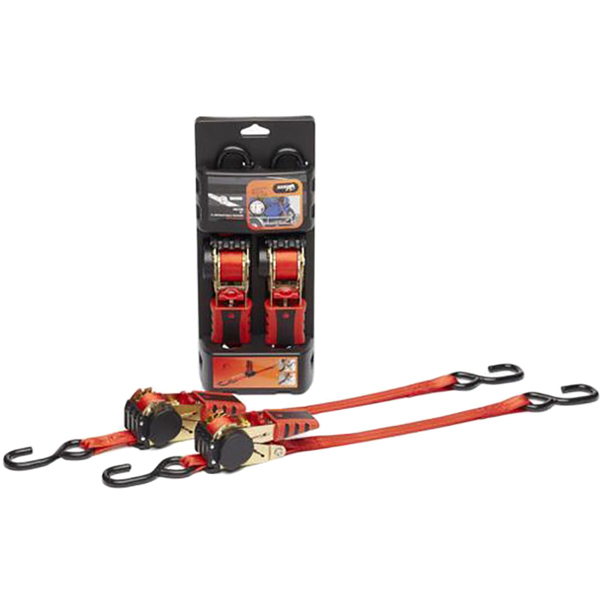 Jumbo Ratchet Tie Down 1.83m Red Pair 34529