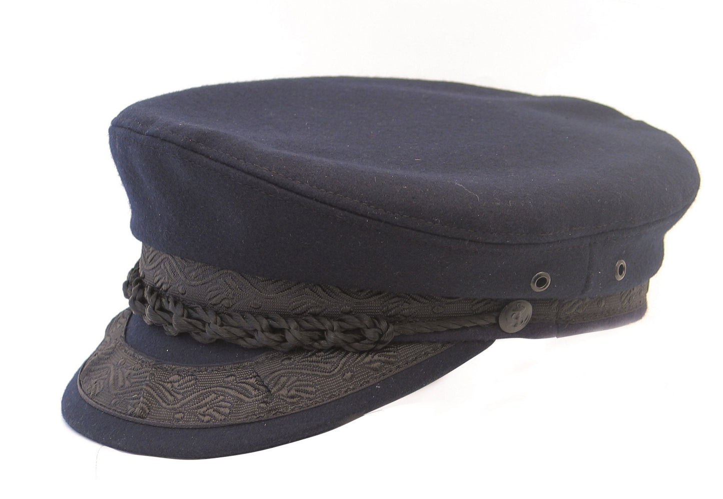 Navy Greek Wool Fisherman's Cap (Breton Style) Size 57