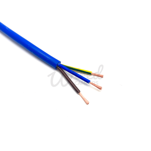 3M/5M/10M - 3 Core Blue Arctic Grade 2.5mm² Flexible Round Mains Hook Up Cable