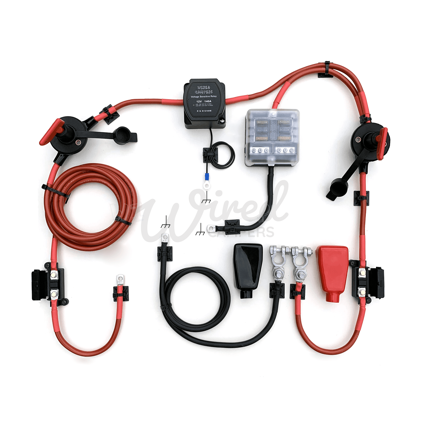 Wired Campers 3M/5M/10M Voltage Sensitive Split Charge Kit With Fuse Box & Isolation