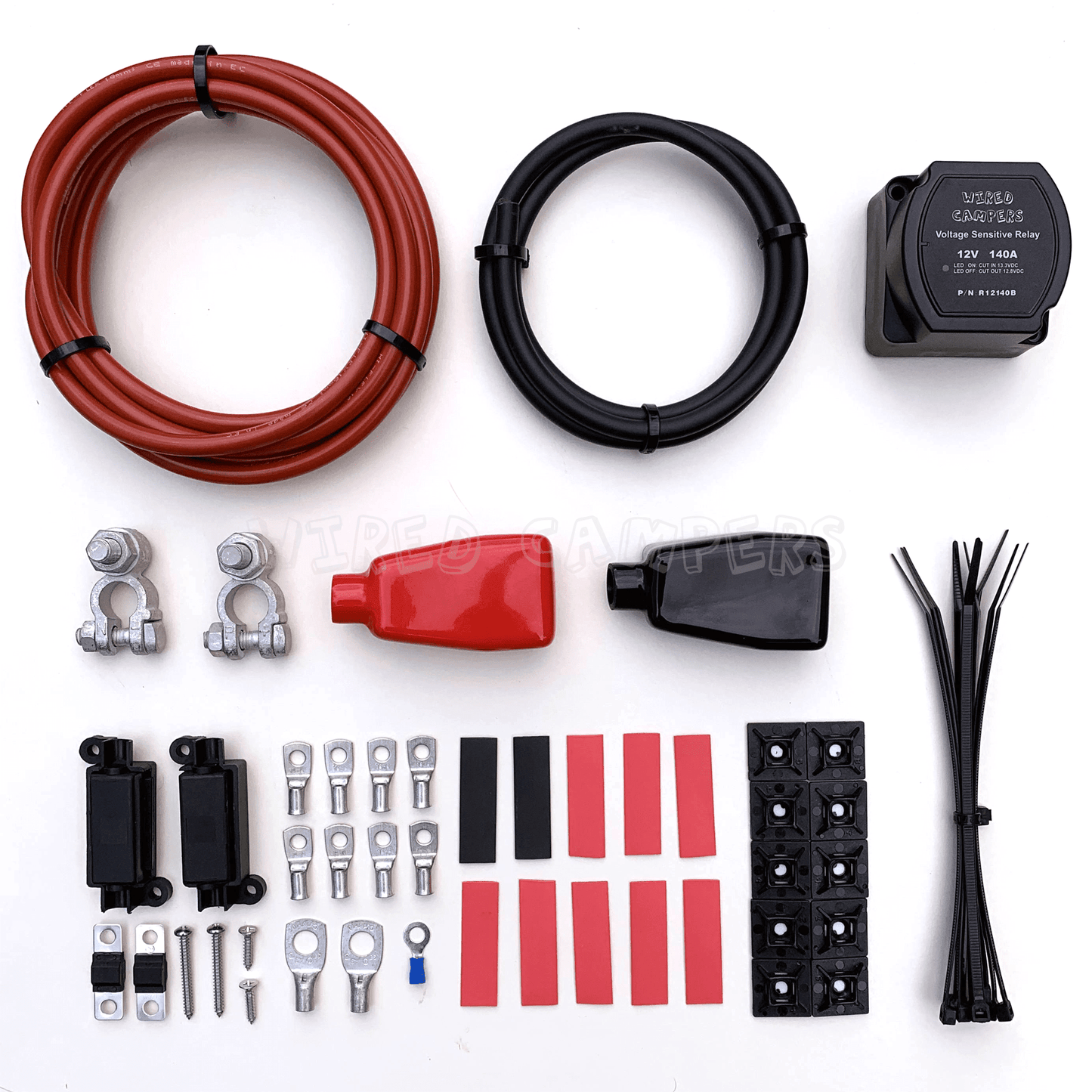 Wired Campers 3M/5M/10M Voltage Sensitive Split Charge Relay Camper Van Kit