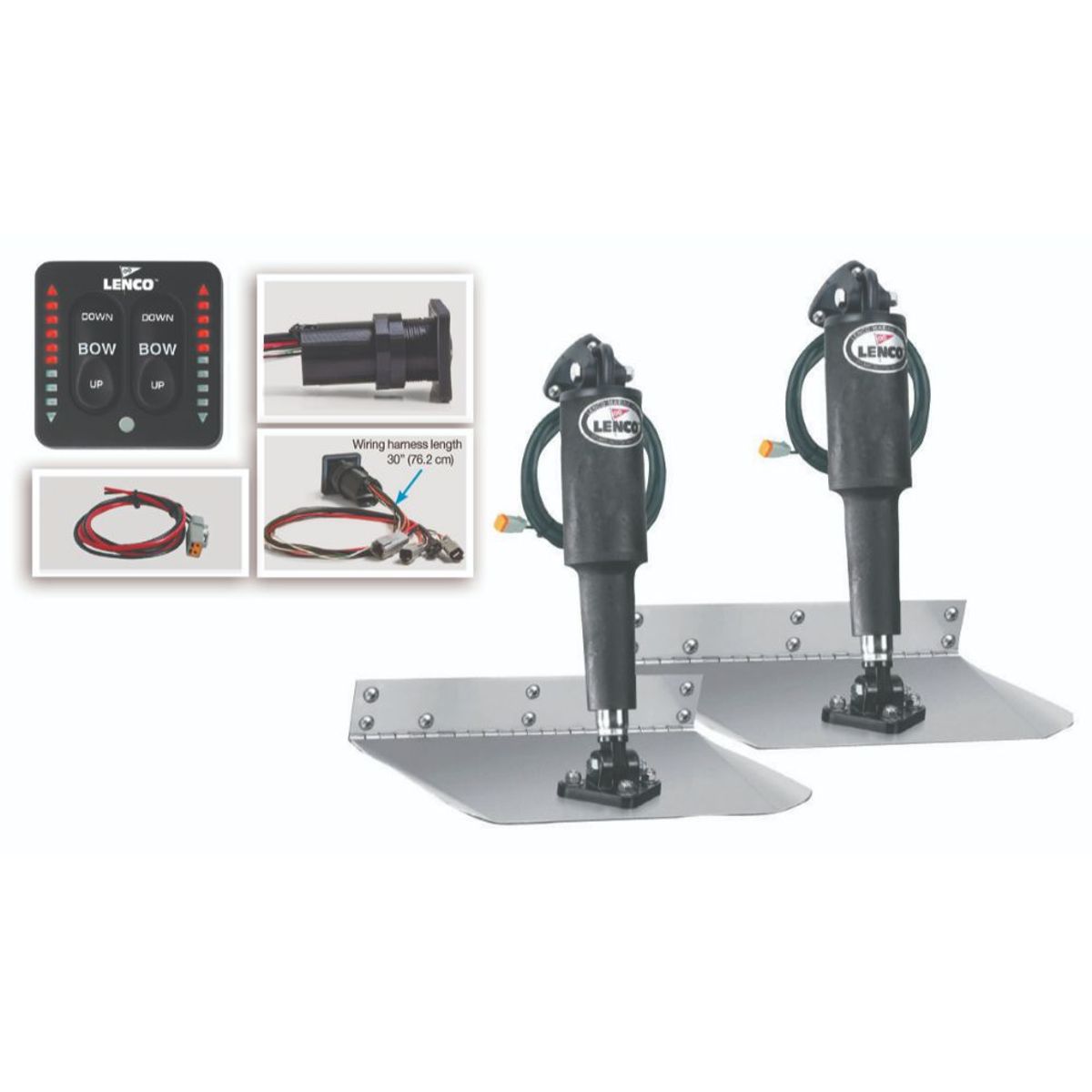 Lenco Trim Tab Kit with LED Switch (Standard Mount / 9" x 12") 4-46617