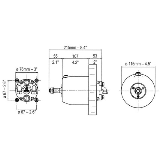 Ultraflex UP25F Front Mount Hydraulic Helm (25cc) 4-48000