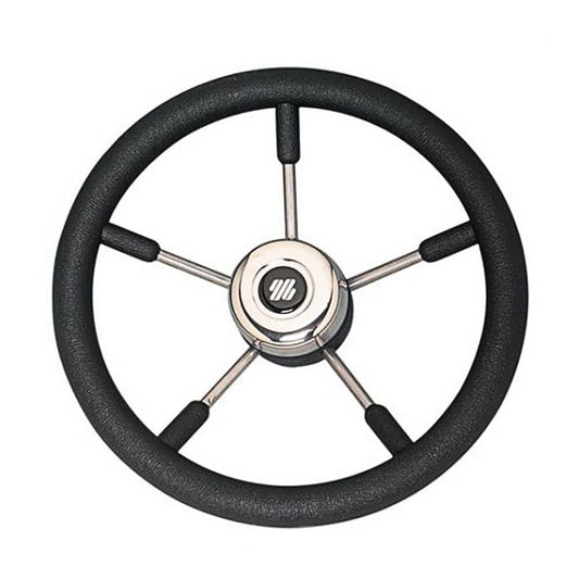 Ultraflex Steering Wheel (350mm / Black Grip / Silver Hub) 4-V57