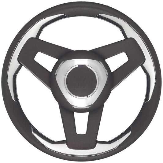 Ultraflex Black Aluminium Steering Wheel (Black Rim / 350mm / Hub) 4-V69559W