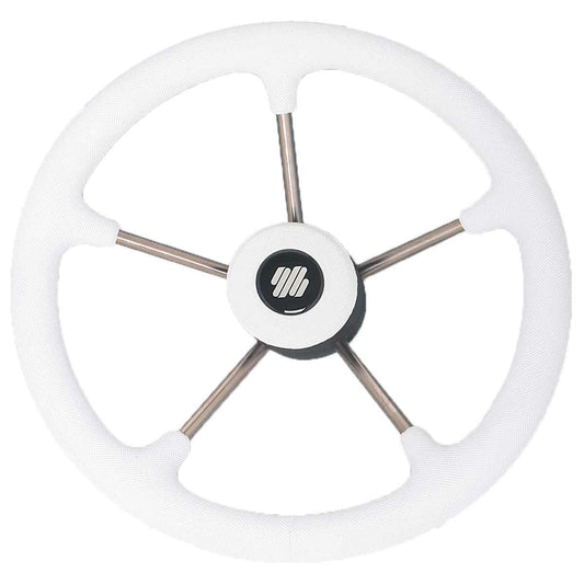 Ultraflex Steering Wheel with Firm White Grip (350mm, Stainless Steel) 4-V70W