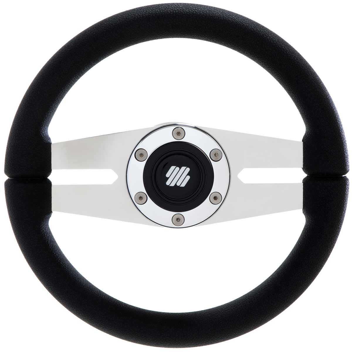 Ultraflex Stainless Steel Steering Wheel (Black Rim / 280mm / No Hub) 4-VM37