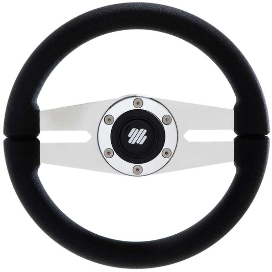 Ultraflex Stainless Steel Steering Wheel (Black Rim / 280mm / No Hub) 4-VM37