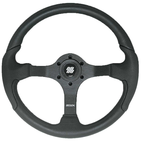 Ultraflex Aluminium Steering Wheel (Black Rim / 350mm / No Hub) 4-VM38
