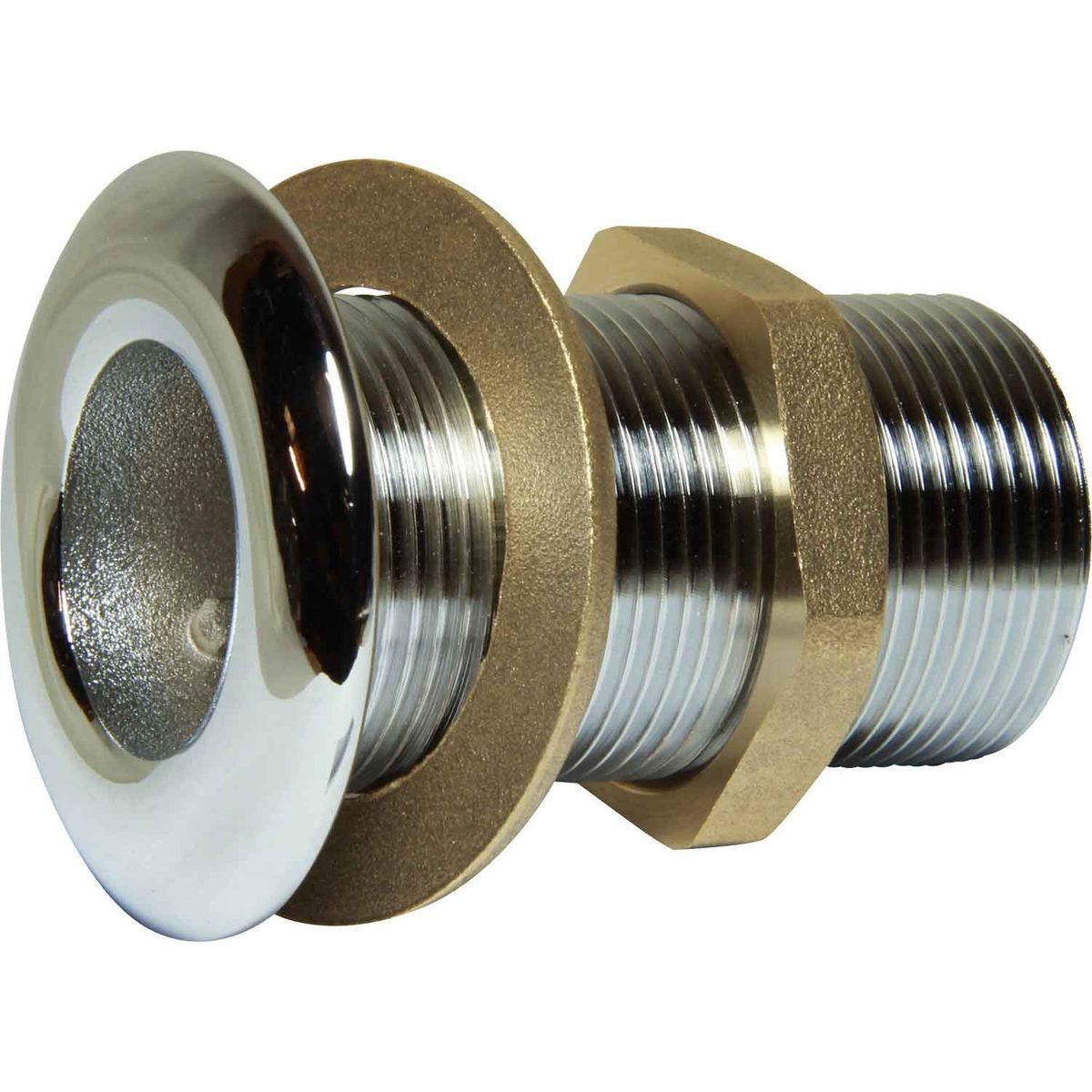 Maestrini Chrome Skin Fitting (Domed, 1-1/4" BSP, 83mm Long) 403446