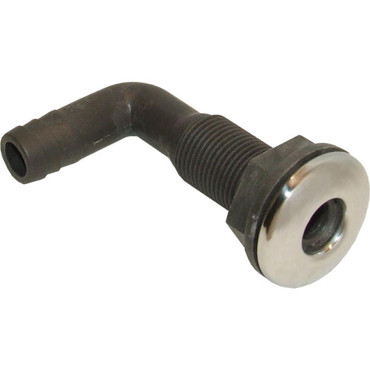 Plastic 90&deg; Skin Fitting with Stainless Steel Cap (16mm Hose Tail) 403732