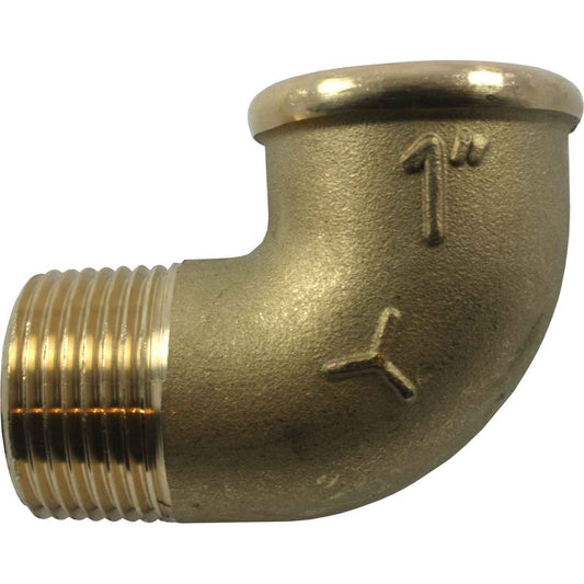 Maestrini Brass Compact 90 Degree Elbow (1" BSPT Male/BSP Female) 407045