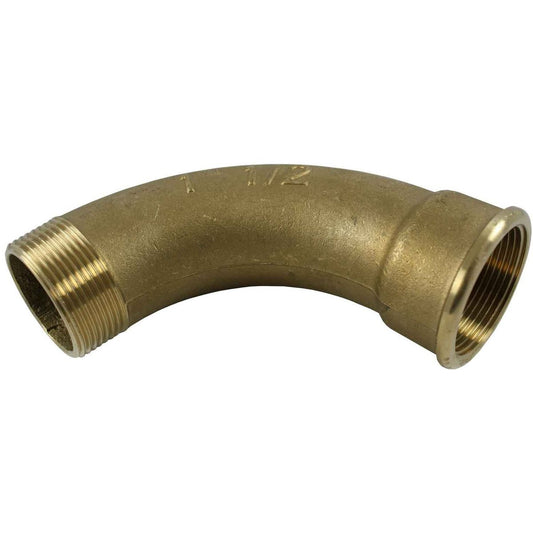 Maestrini Brass Swept 90 Degree Elbow (1-1/2" BSPT Male/BSP Female) 407067
