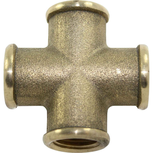 Maestrini Brass Equal Cross Fitting (Female Ports / 1/4" BSP) 407121