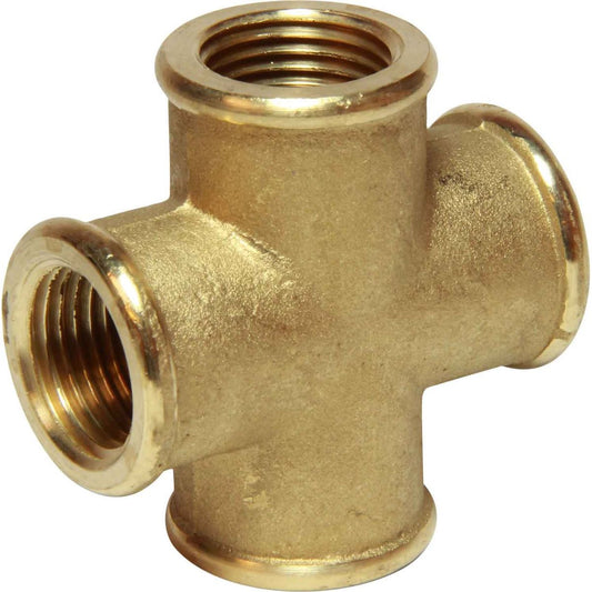 Maestrini Brass Equal Cross Fitting (Female Ports / 1/2" BSP) 407123