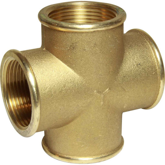 Maestrini Brass Equal Cross Fitting (Female Ports / 1-1/4" BSP) 407126