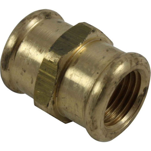 Maestrini Brass Equal Socket (Female Ports / 1/4" BSP) 407201