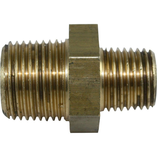 Maestrini Brass Reducing Nipple (3/8" BSPT Male to 1/4" BSPT Male) 407621