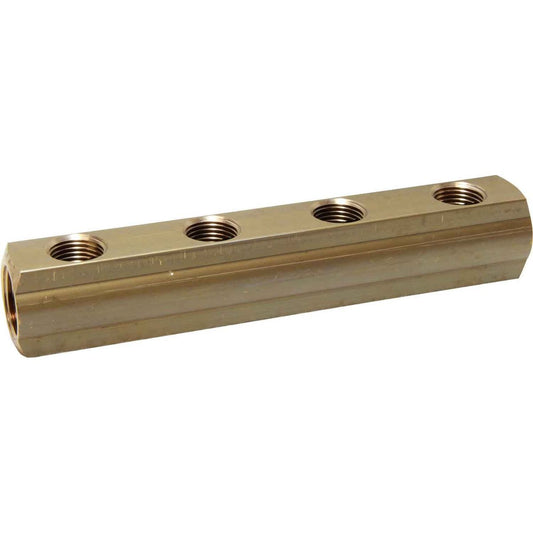 Maestrini Brass Female Pipe Manifold (3/4" BSP with 4 x 1/2" Inlets) 407904