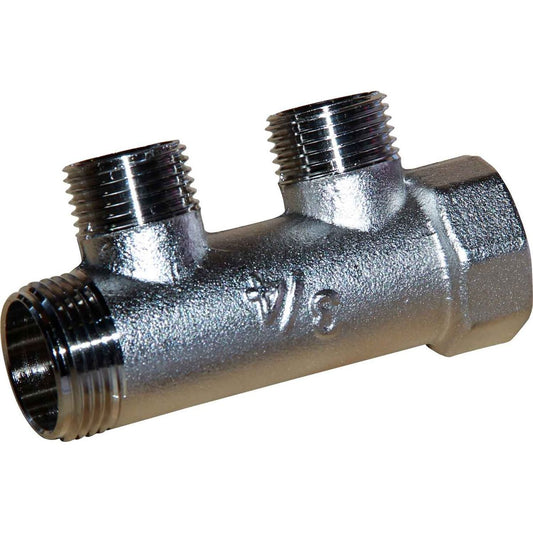 Maestrini Brass Male Pipe Manifold (3/4" BSP with 2 x 1/2" Inlets) 407942