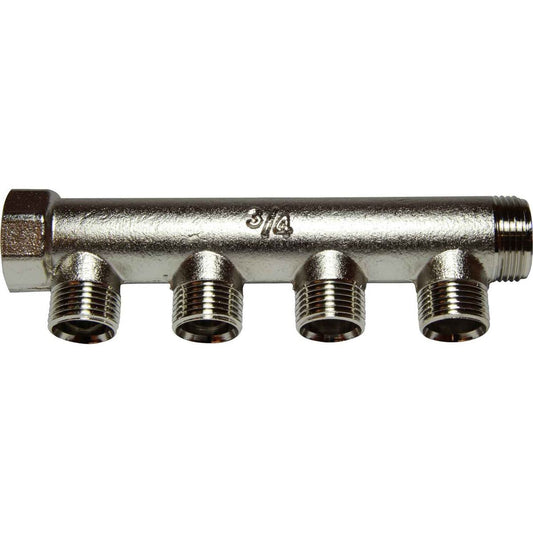 Maestrini Brass Male Pipe Manifold (3/4" BSP with 4 x 1/2" Inlets) 407944