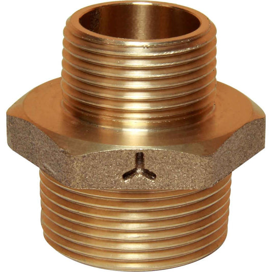 Maestrini Bronze Reducing Nipple (1-1/4" BSPT Male to 1" BSPT Male) 415625