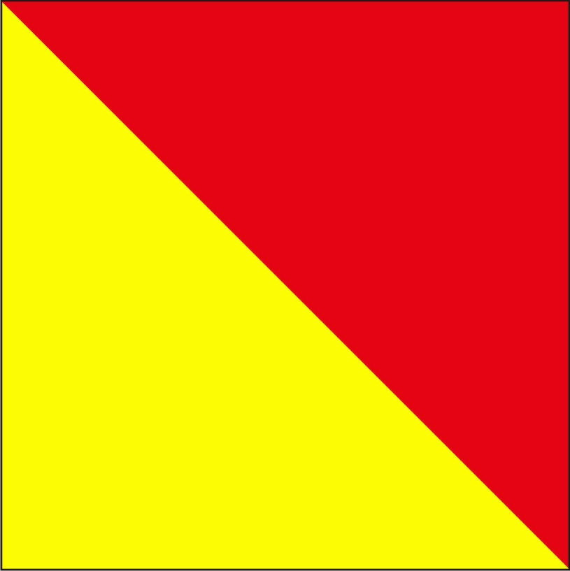 "O" Marine Code Flag Letter - 30x45xcm
