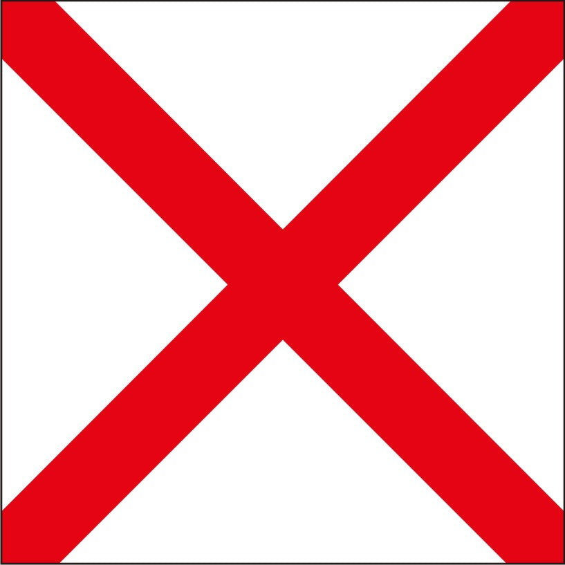 "V" Marine Code Flag Letter - 30x45xcm